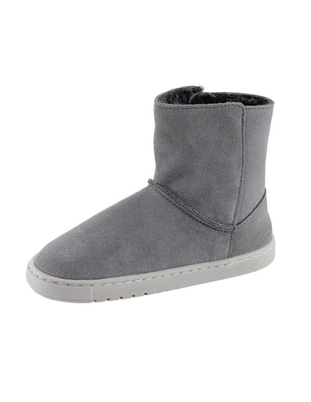 Botines barefoot Blanditos Hielo Gris borreguito