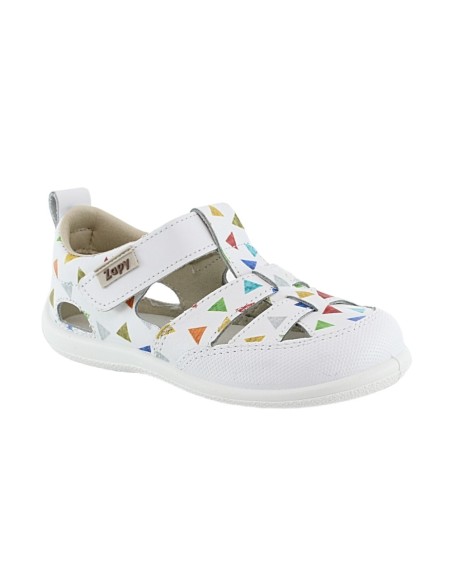 Sandalias ZapyFlex 2 tiras blanco confetti