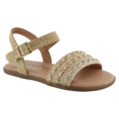 Sandalias veganas barefoot Mustang Maria Raffia Champagne