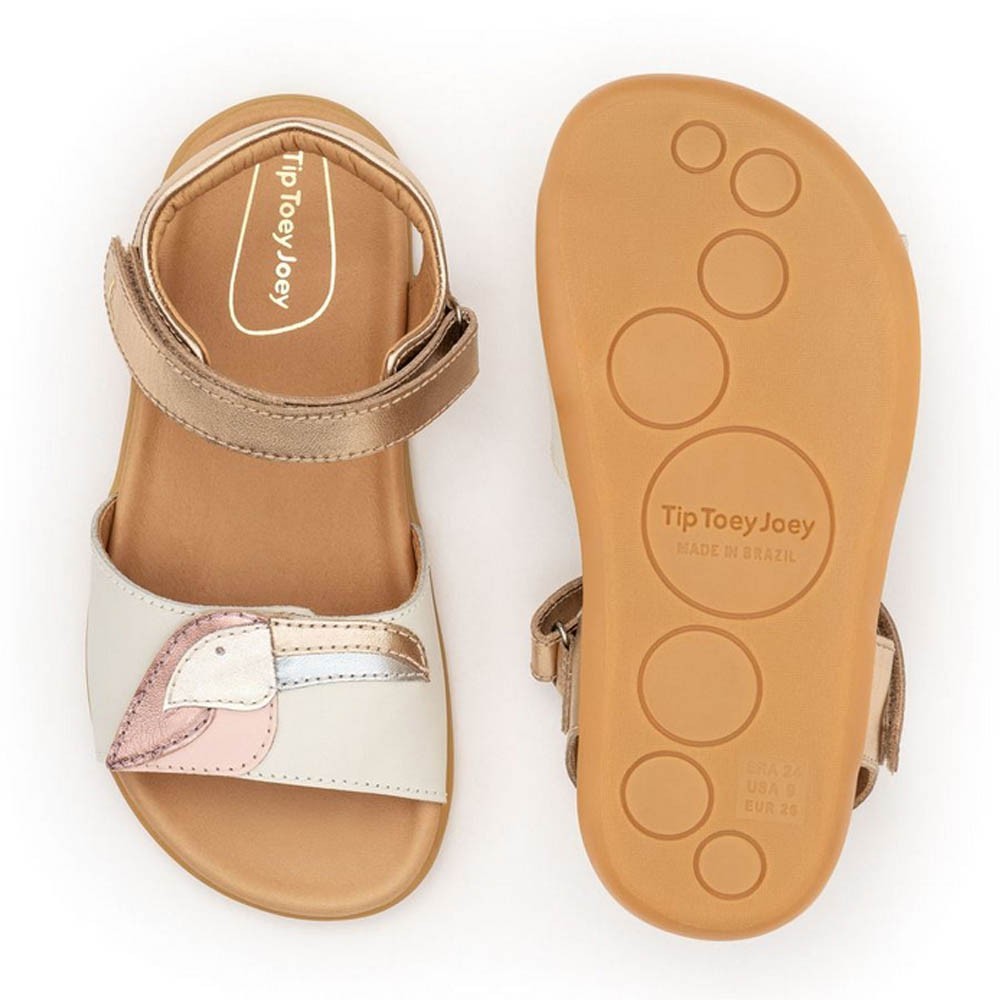 Sandalias barefoot Tip Toey Joey Toucan Beige-Oro