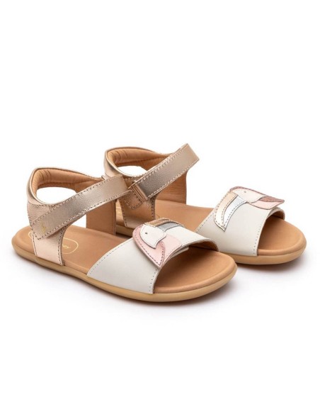 Sandalias barefoot Tip Toey Joey Toucan Beige-Oro