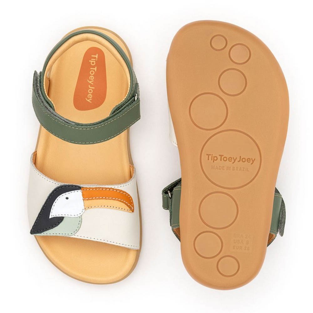 Sandalias barefoot Tip Toey Joey Toucan Beige-Verde