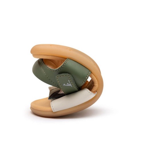 Sandalias barefoot Tip Toey Joey Toucan Beige-Verde 2