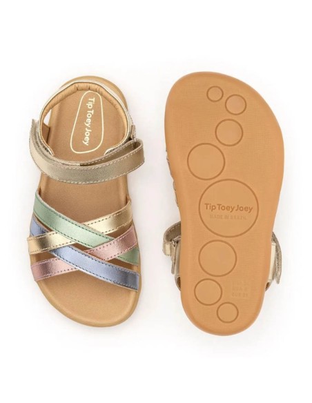 Sandalias barefoot Tip Toey Joey Criss Cross Multicolor Metal