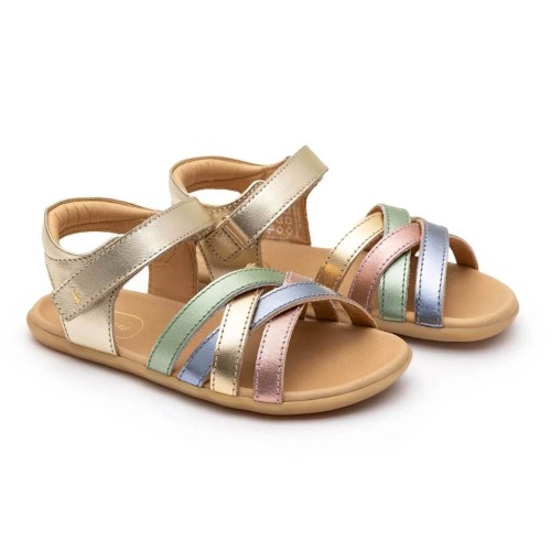 Sandalias barefoot Tip Toey Joey Criss Cross Multicolor Metal 2