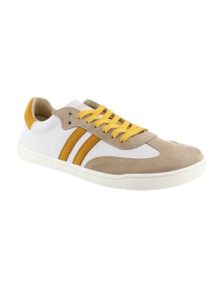 Zapatillas barefoot Flexi Nens 9026-X Suela XL Blanco-Mostaza