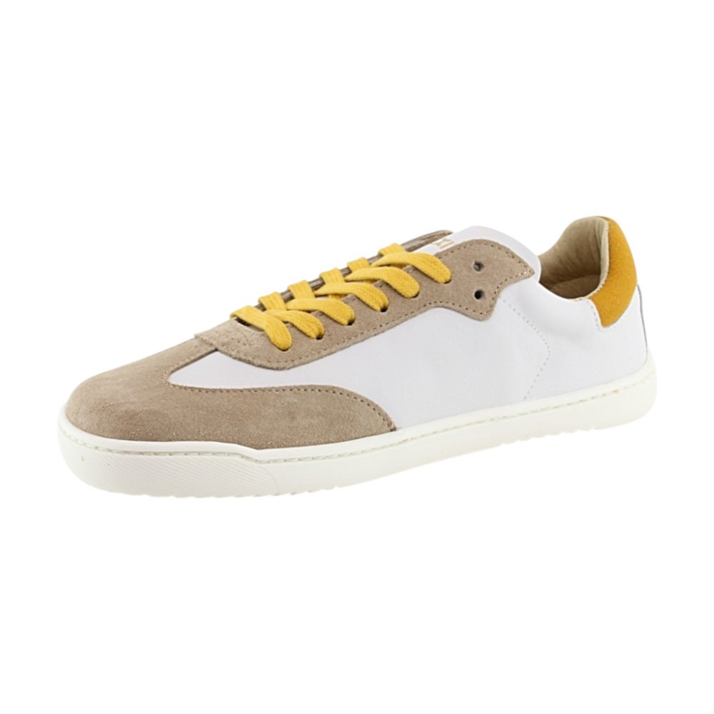 Zapatillas barefoot Flexi Nens 9026-X Suela XL Blanco-Mostaza