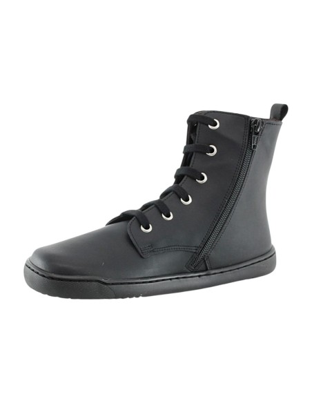 Botas militares barefoot Flexi Nens 9085-X Negro Piel
