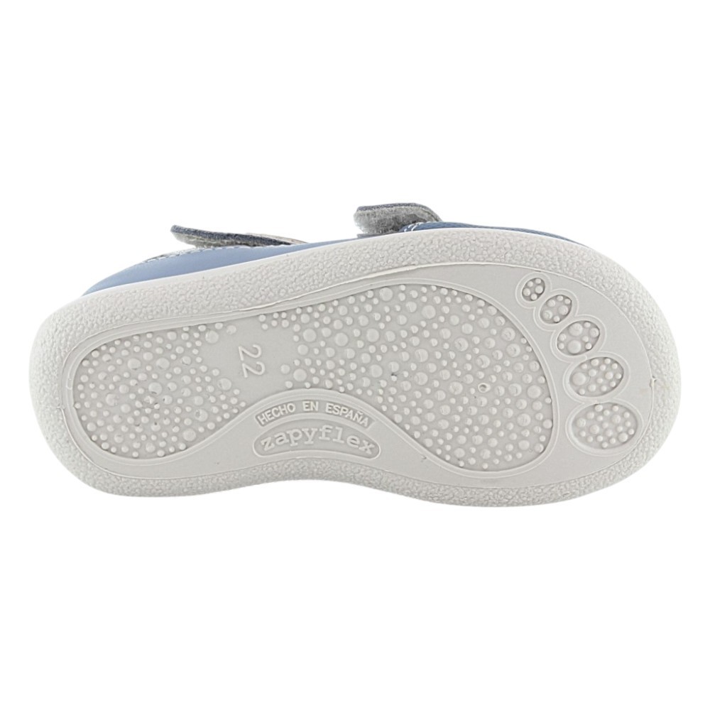 Sandalias respetuosas Zapyflex Doble Velcro Celeste