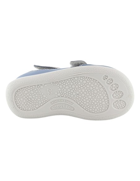 Sandalias respetuosas Zapyflex Doble Velcro Celeste