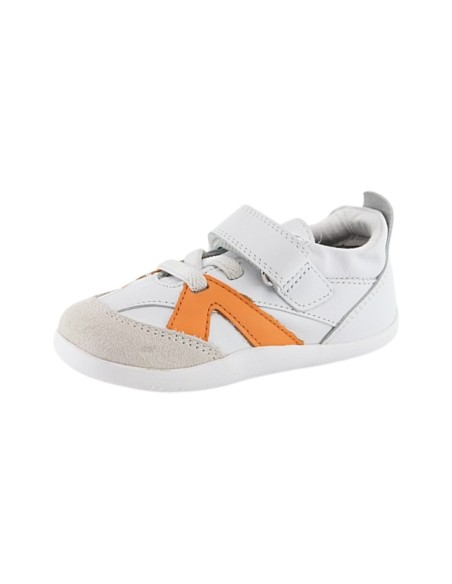Zapatillas respetuosas Bobux Chase Blanco-Naranja