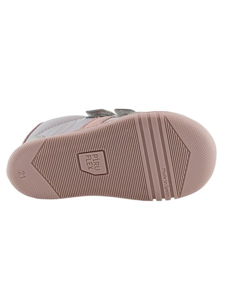 Zapatos barefoot Piruflex PF174-4 Gris claro-Rosa
