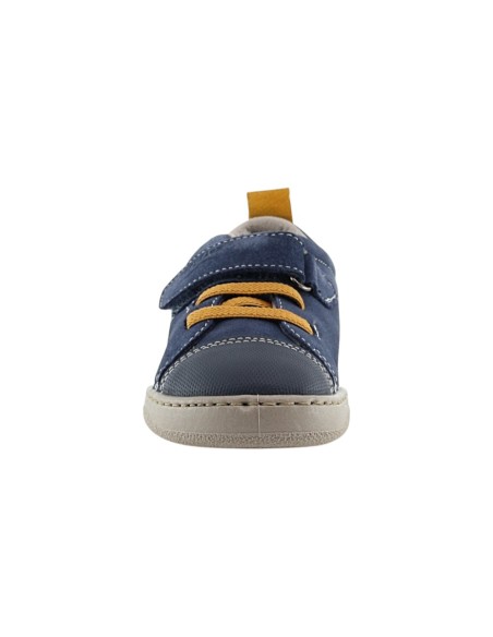 Zapatos respetuosos ZapyFlex  Velcro y elástico Jeans-Mostaza