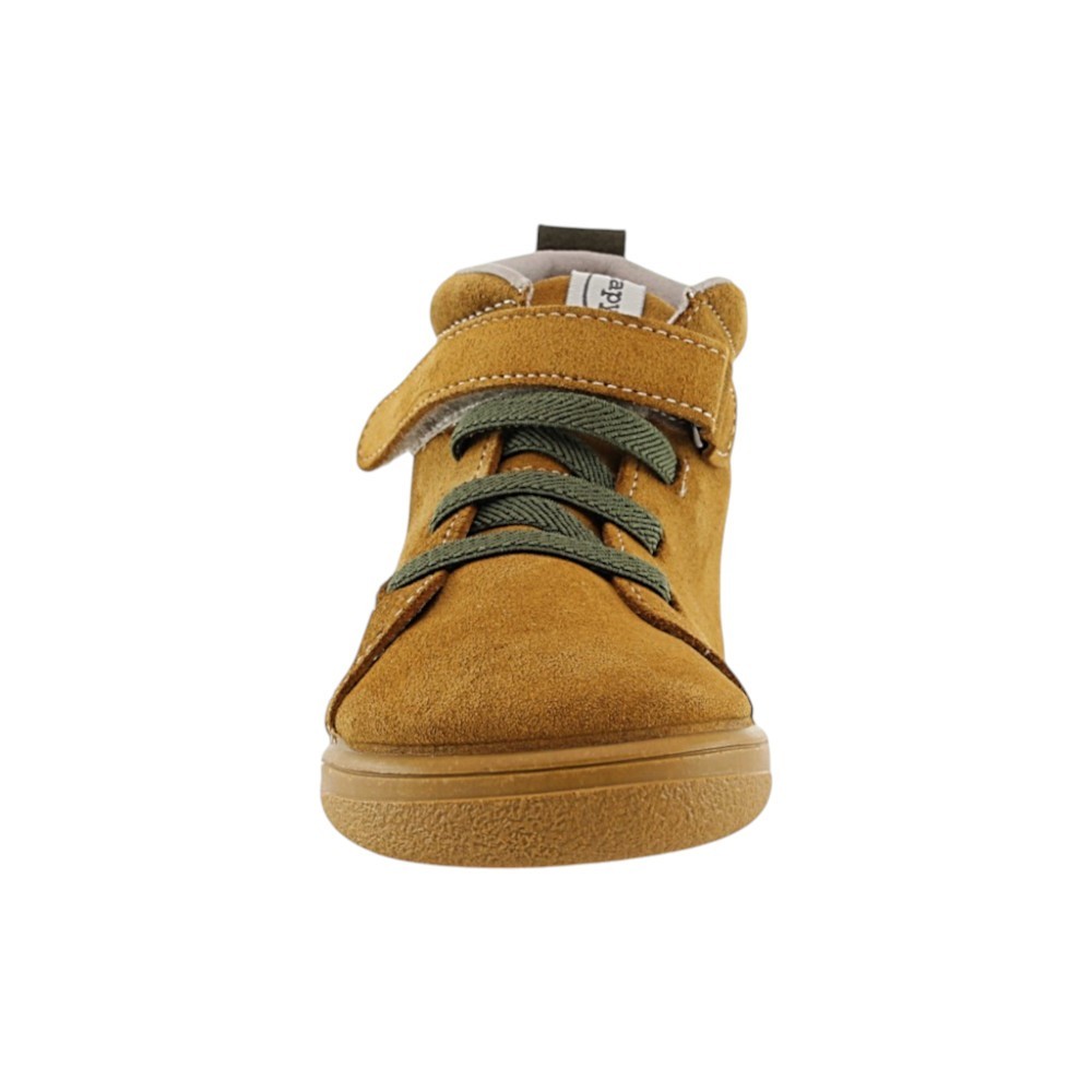 Botines barefoot ZapyFlex Velcro y elástico Mostaza
