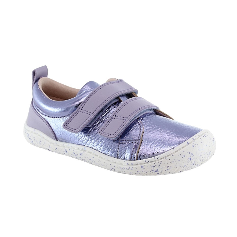 Zapatos barefoot Poppis Piel Lila Metalizado