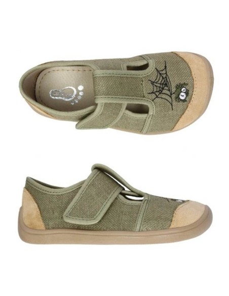 Zapatillas barefoot abiertas Bar3foot Elf Nevada Verde Araña