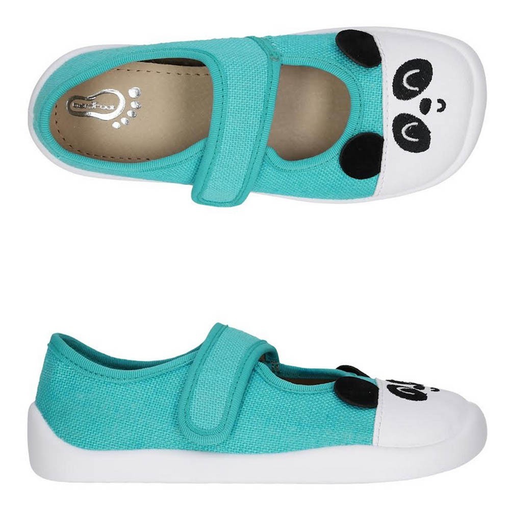 Merceditas barefoot de lona Bar3Foot Athenea Turquesa suela SMILE
