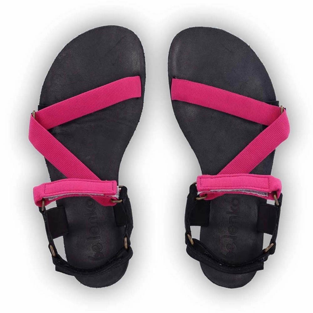 Sandalia barefoot Be Lenka Flexi Fucsia-Negro