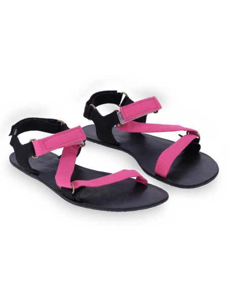 Sandalia barefoot Be Lenka Flexi Fucsia-Negro