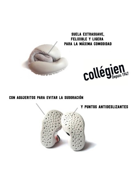 Calecetines con suela Collégien Kids Gris