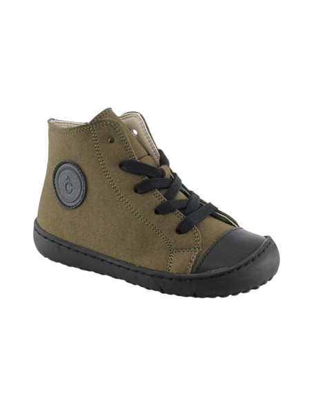Botines barefoot Coqueflex 15509 Militar cordones y cremallera