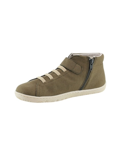 Botines barefoot Coqueflex 15231 Militar elásticos y cremallera