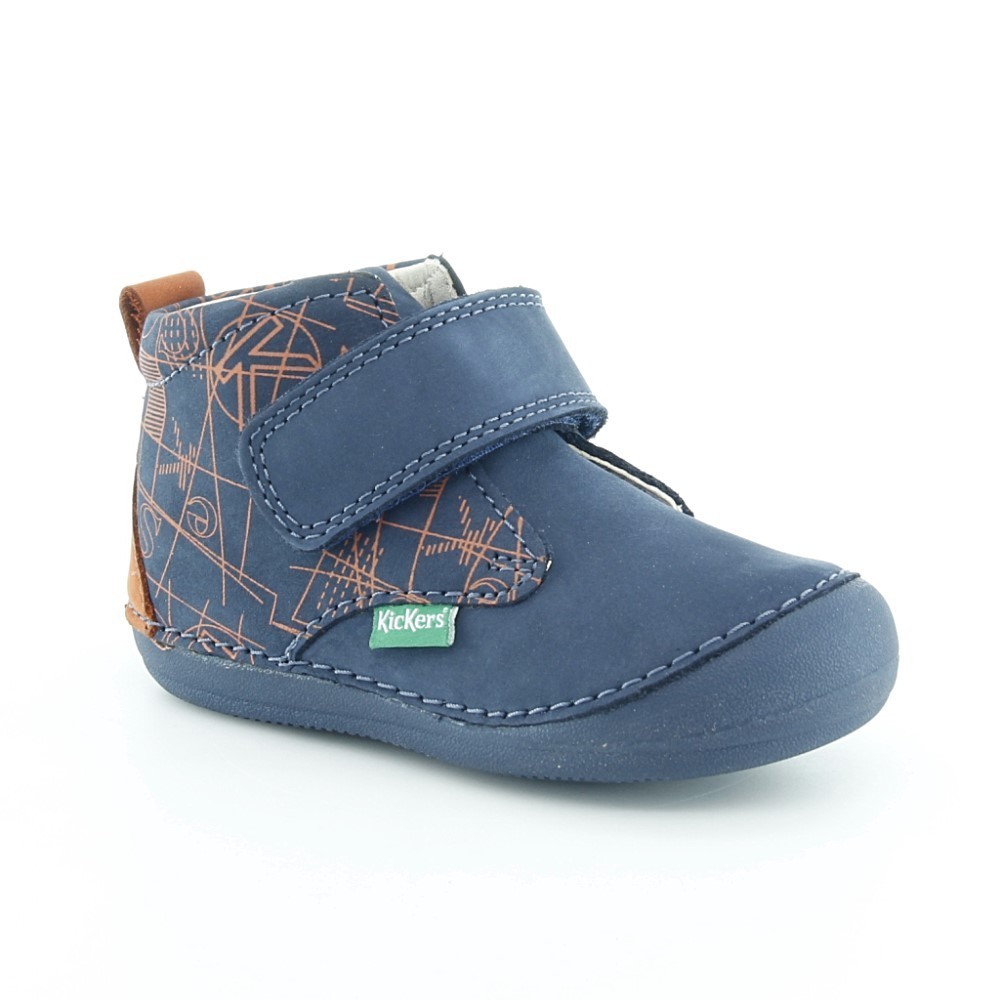 Zapatos Kickers Sabio Azul-Naranja