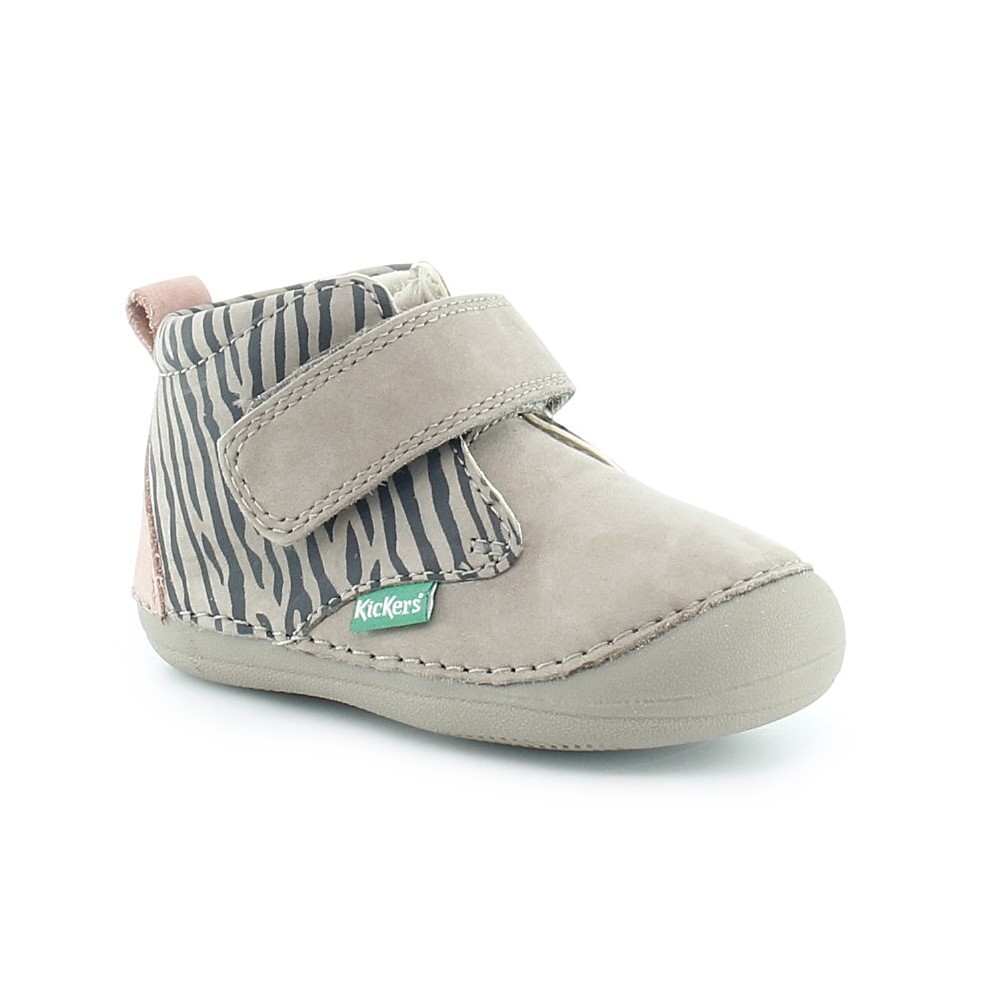 Zapatos Kickers Sabio Gris Zebra.