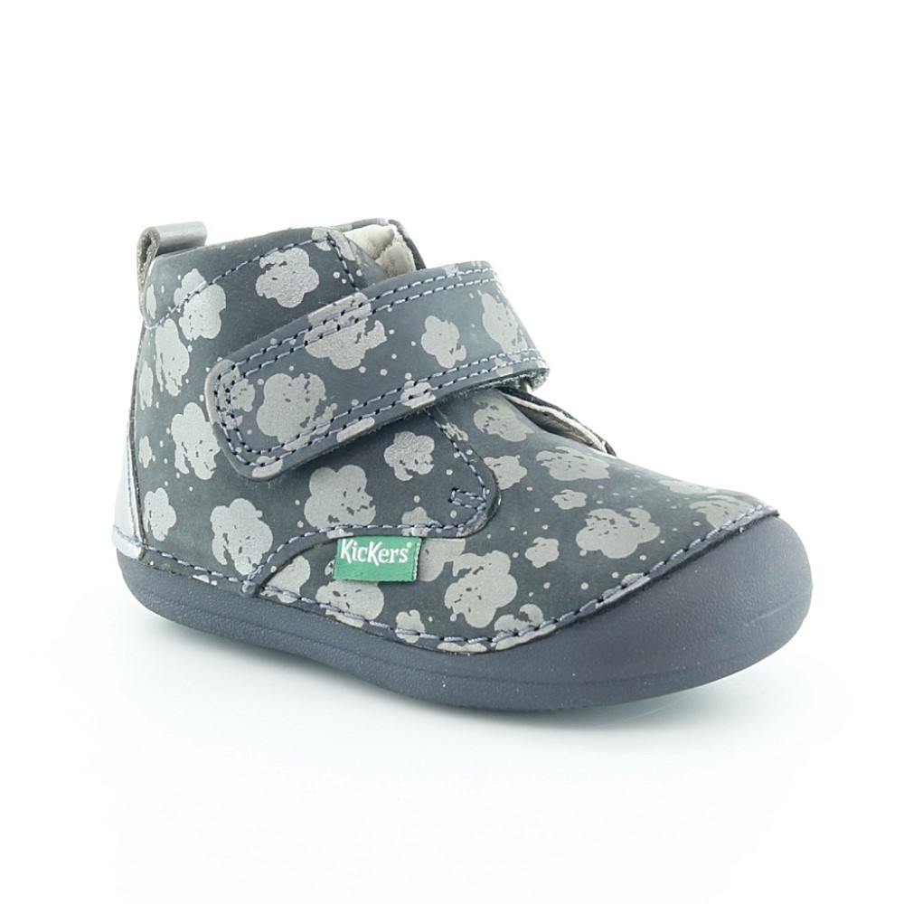 Zapatos Kickers Sabio Gris Flores