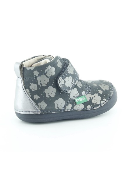 Zapatos Kickers Sabio Gris Flores