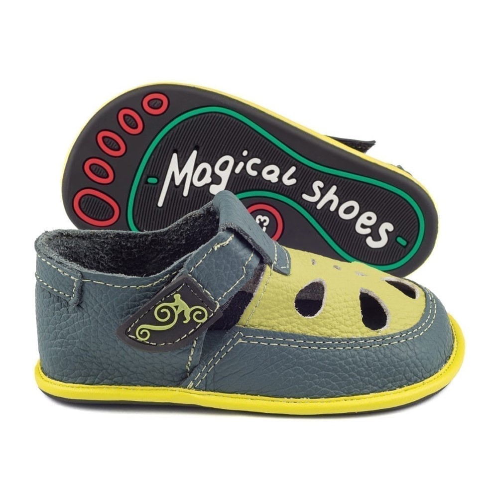 Sandalias respetuosas  Magical Shoes Coco Amarillo-Gris