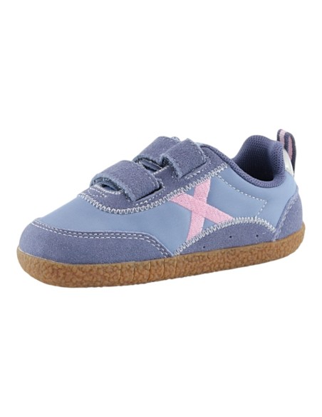 Zapatillas BAREFOOT Munich Baby Koda Azul-Rosa