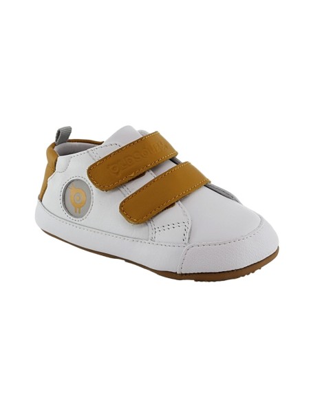 Zapatos respetuosos Old Soles Badge Bub Blanco-Mostaza