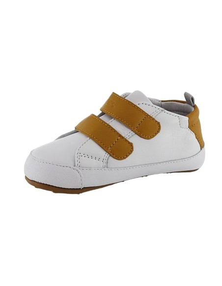Zapatos respetuosos Old Soles Badge Bub Blanco-Mostaza