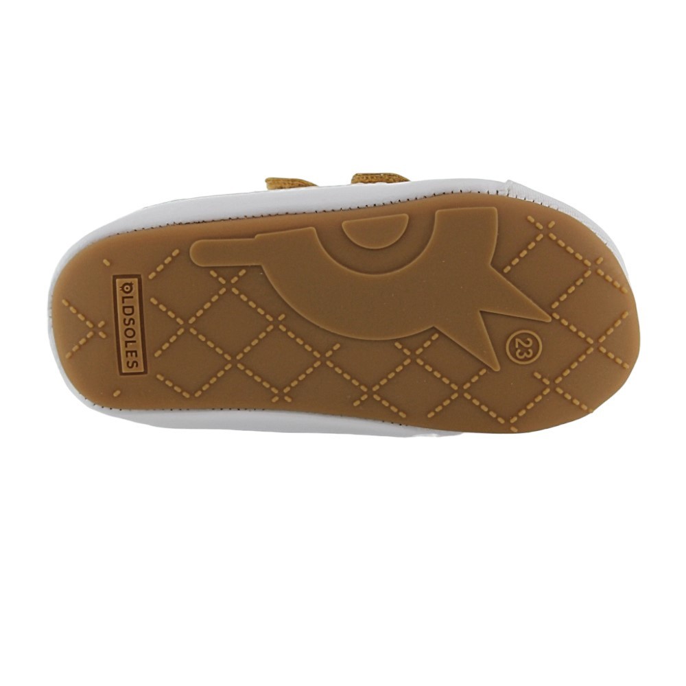 Zapatos respetuosos Old Soles Badge Bub Blanco-Mostaza