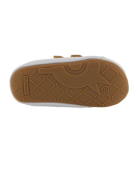 Zapatos respetuosos Old Soles Badge Bub Blanco-Mostaza