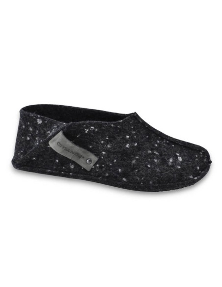 Zapatillas de casa barefoot OmaKing fieltro cerrado Negro