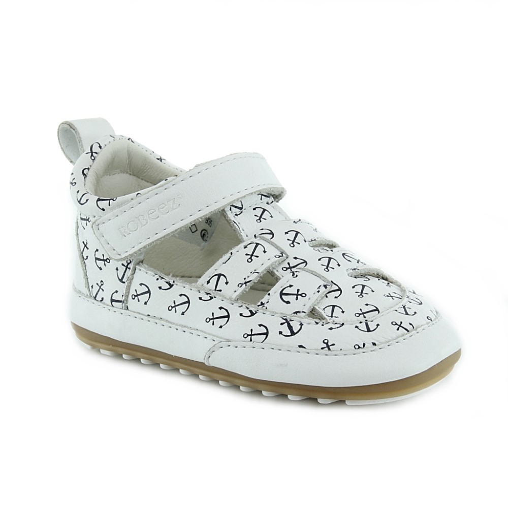 Sandalias Robeez Miniz Blanco ancla