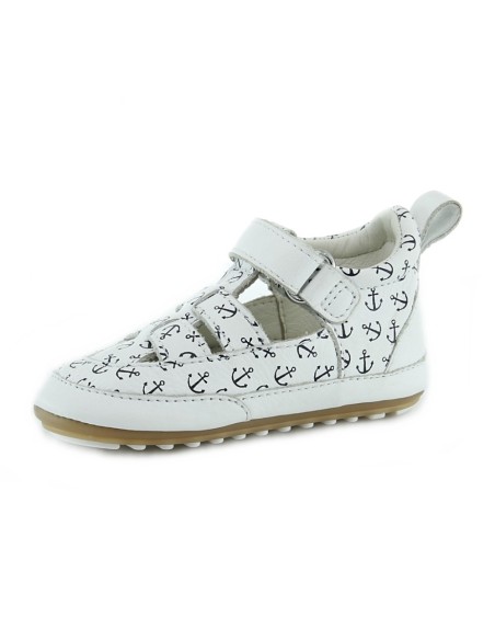 Sandalias Robeez Miniz Blanco ancla