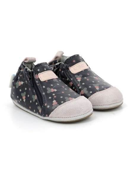 Zapatos Robeez Festive Hearts Azul-Rosa