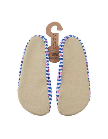 Escarpines SlipStop Flamingos Azul