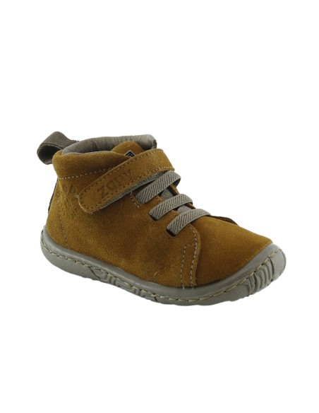 Zapatos Zapy elástico y velcro Mostaza-Marrón
