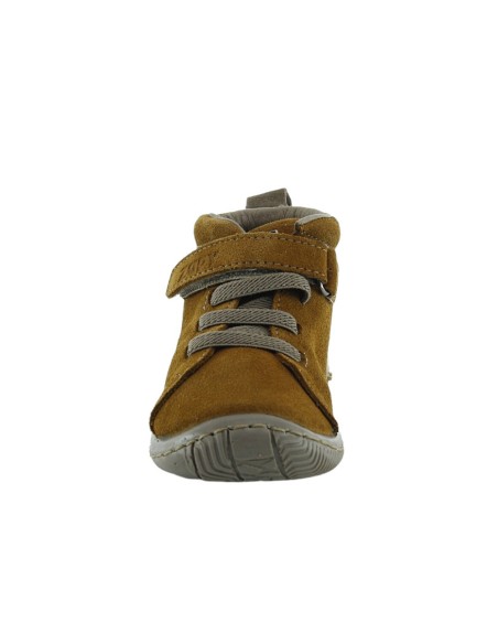 Zapatos Zapy elástico y velcro Mostaza-Marrón