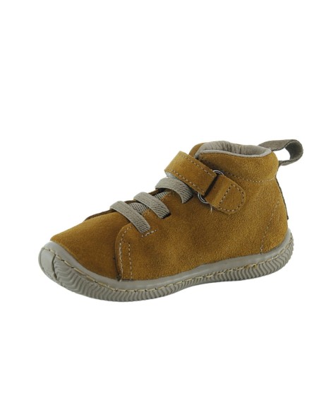 Zapatos Zapy elástico y velcro Mostaza-Marrón
