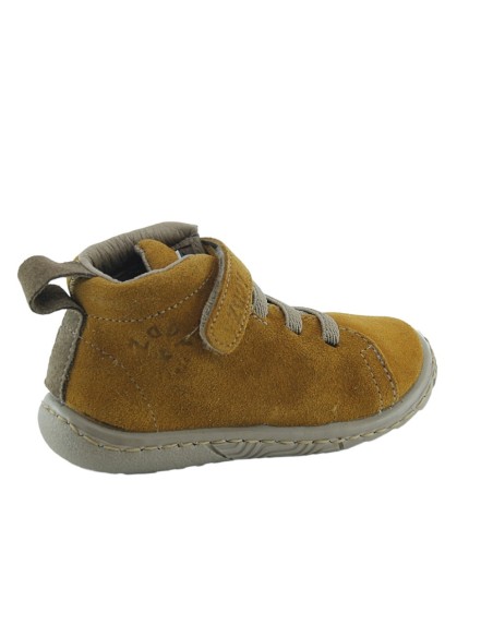 Zapatos Zapy elástico y velcro Mostaza-Marrón