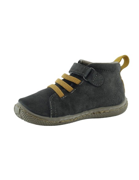 Zapatos Zapy elástico y velcro Gris-Mostaza