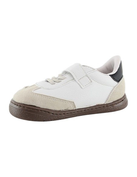 Zapatos barefoot Zapyflex Velcro y elástico Blanco-Negro