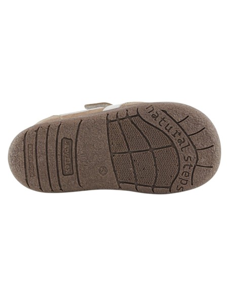 Zapatos barefoot ZapyFlex Dpto Velcro y elástico marrón