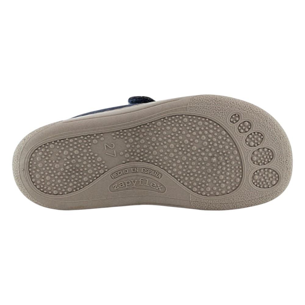 Zapatos respetuosos ZapyFlex  Velcro y elástico Jeans-Mostaza