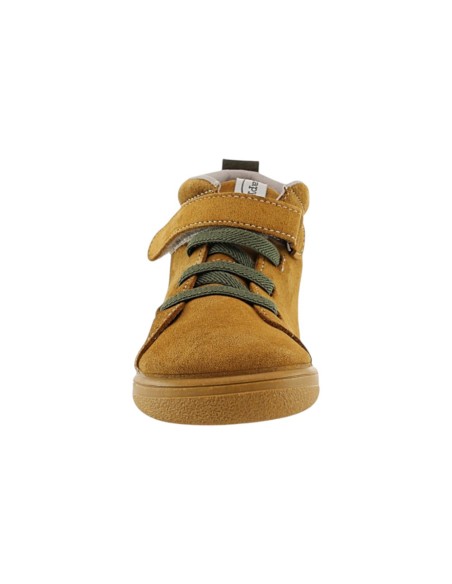 Botines barefoot ZapyFlex Velcro y elástico Mostaza